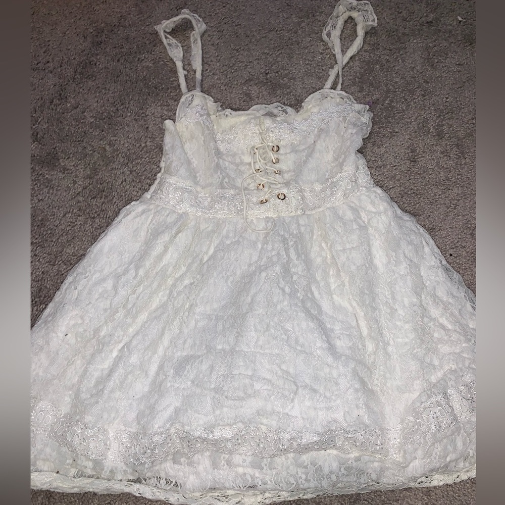 white mini dress